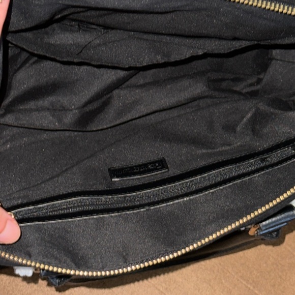 NWOT Bearpaw Black Faux Suede Sherpa Trim Satchel Crossbody Bag - Picture 7 of 7